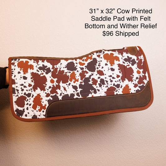 Cow Print Saddle Pad