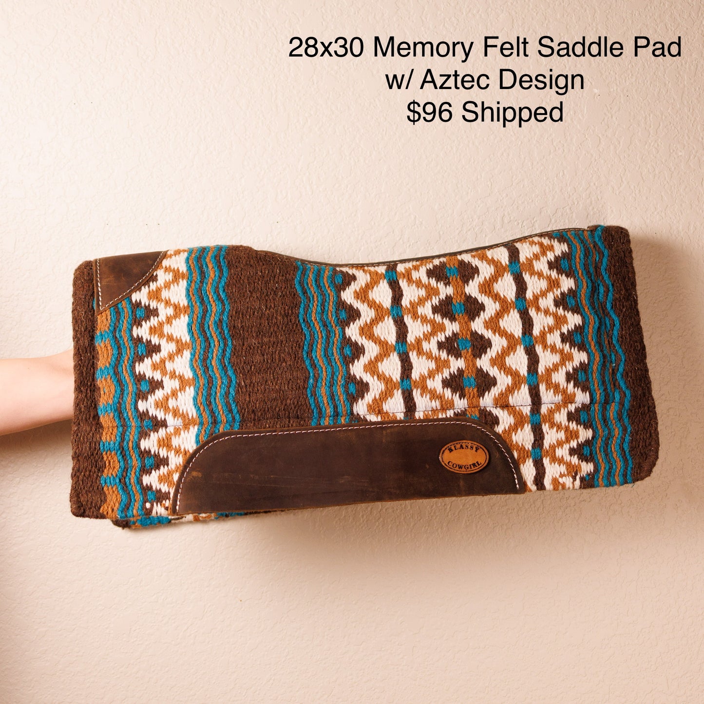 Memory Felt Saddle Pad Barrel Style Aztec