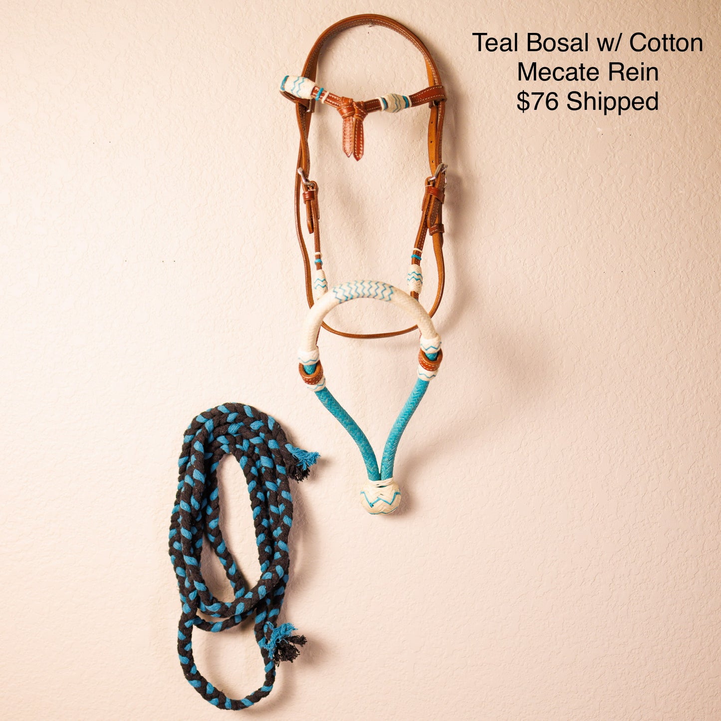 Teal Bosal w/ Reins