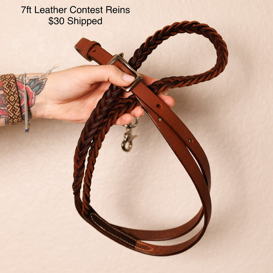 7ft Leather Contest Reins