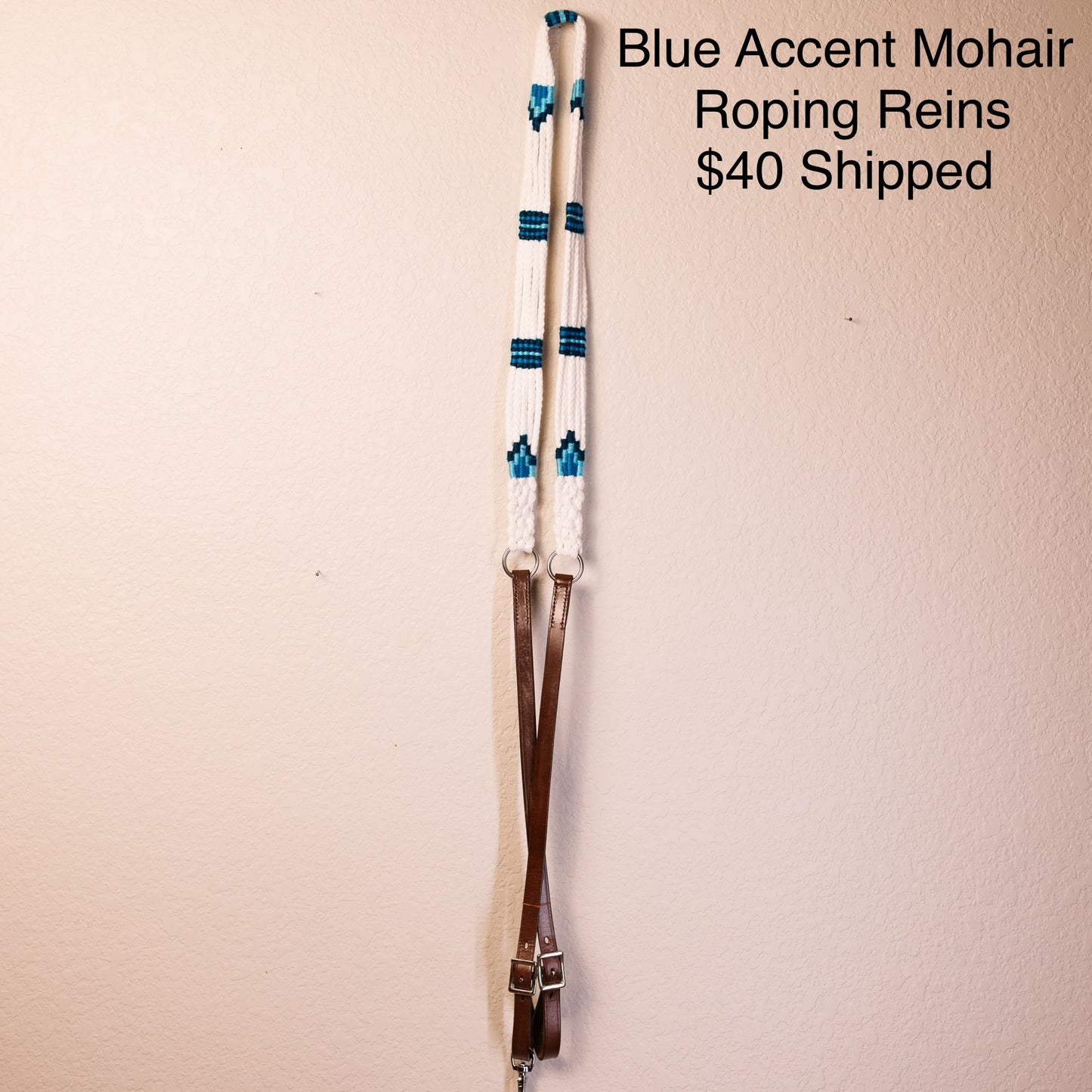 Blue Accent Mohair Roping Reins