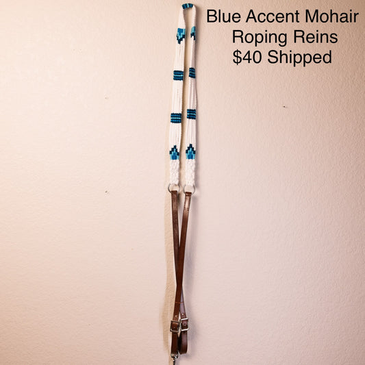 Blue Accent Mohair Roping Reins