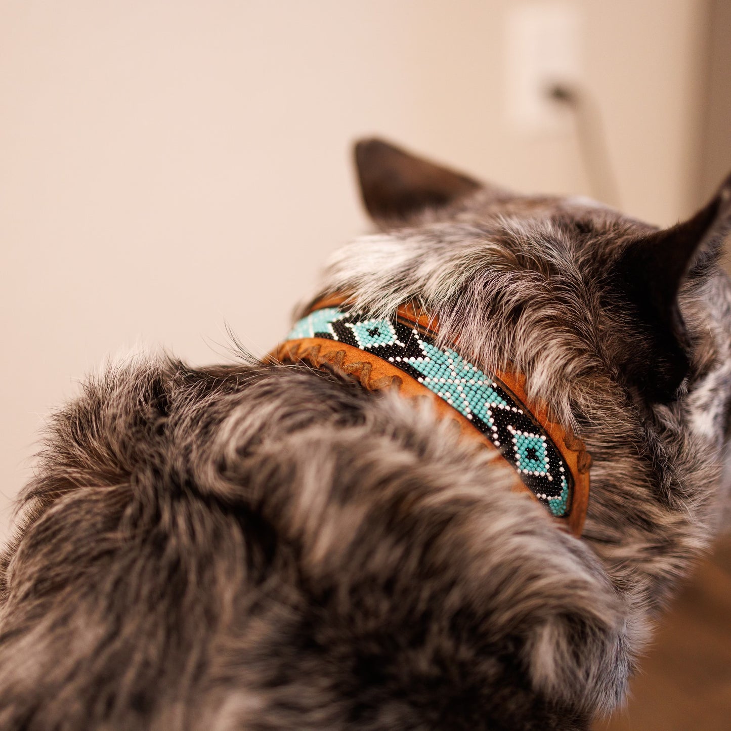 Beaded Aztec Teal Collar