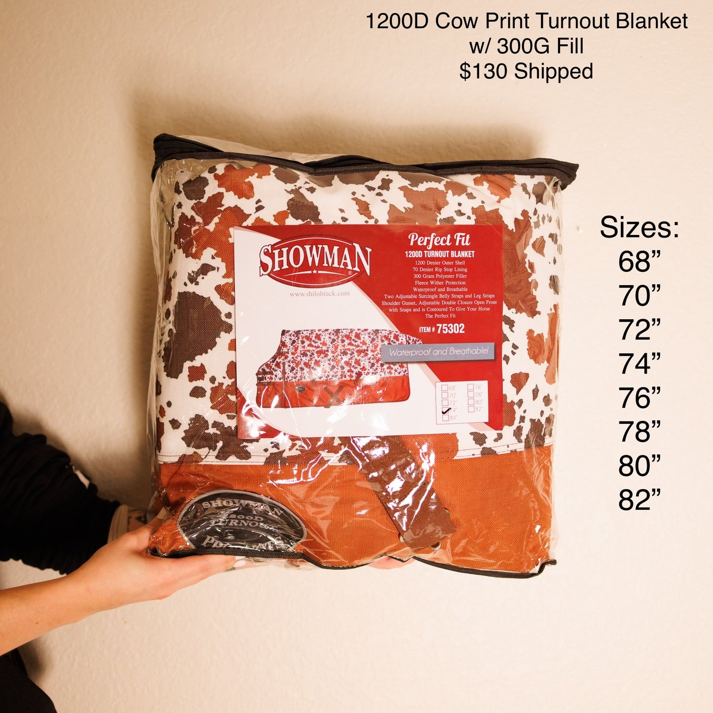 Cow Print 1200D Turnout Blanket