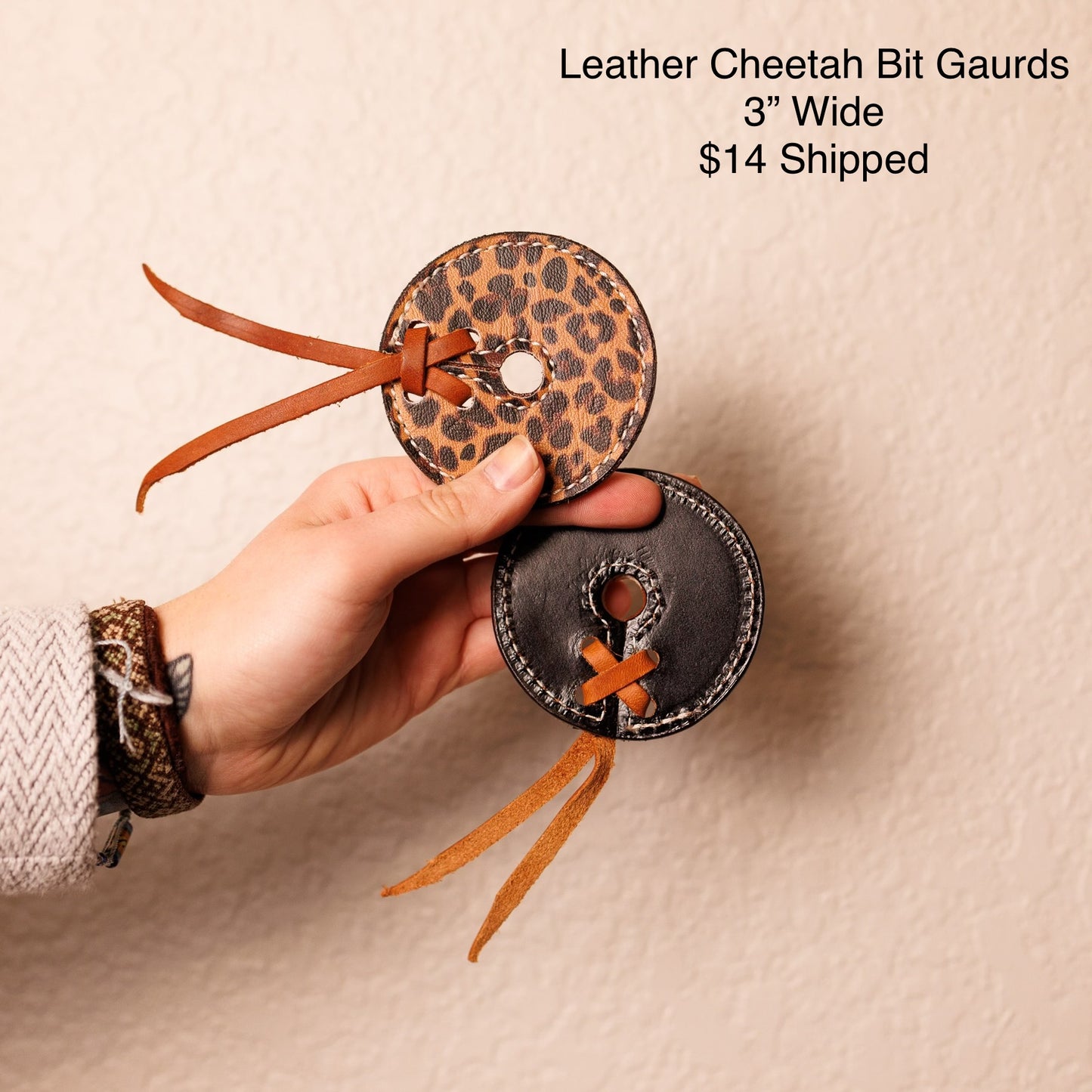 Leather Cheetah Bit Gaurd