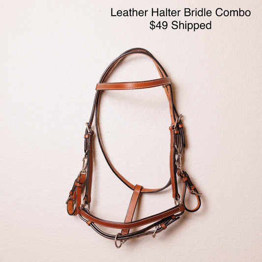 Leather Halter & Bridle Combo