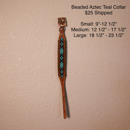 Beaded Aztec Teal Collar