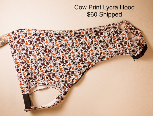 Cow Print Lycra Hood