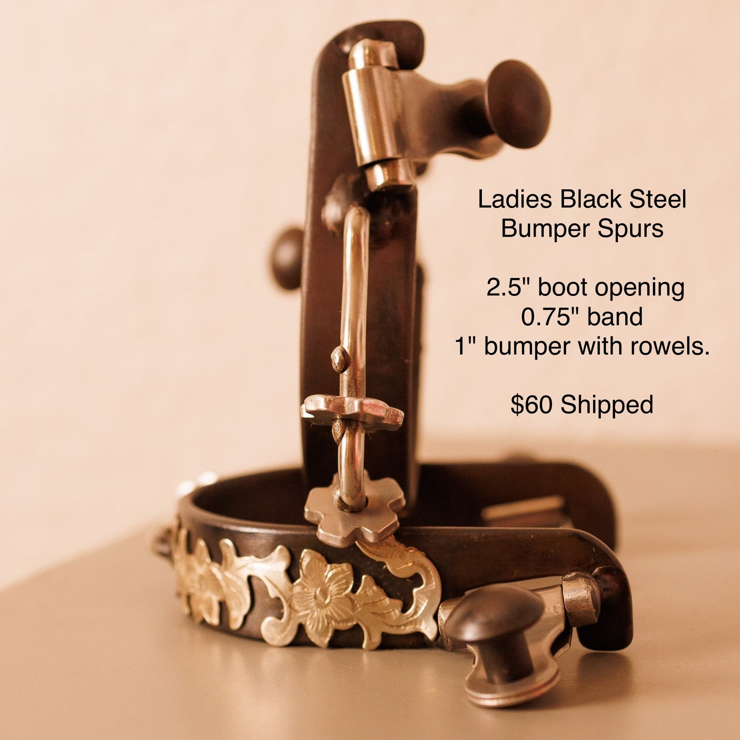 Ladies Black Steel Bumper Spurs