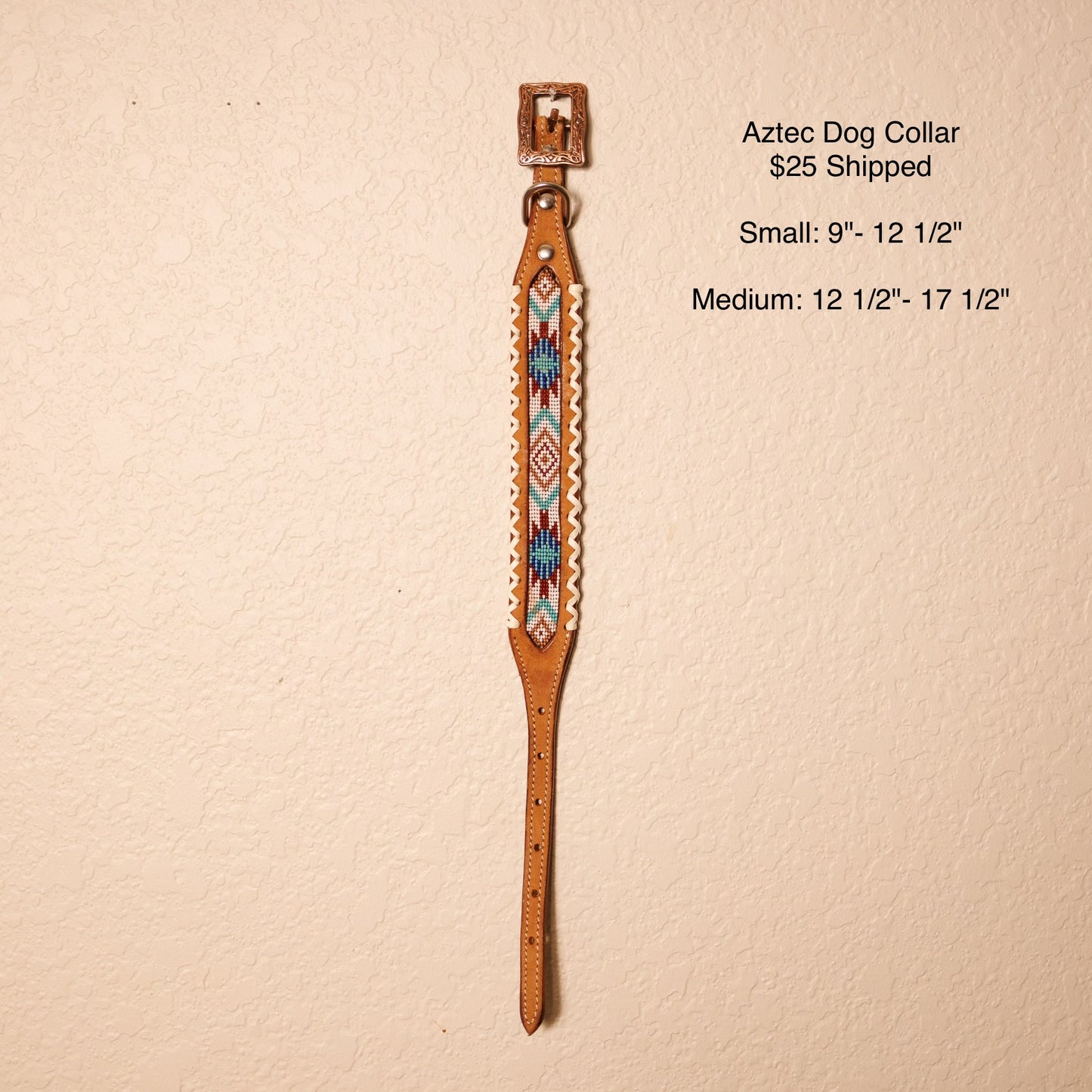 Aztec Whipstitching Dog Collar