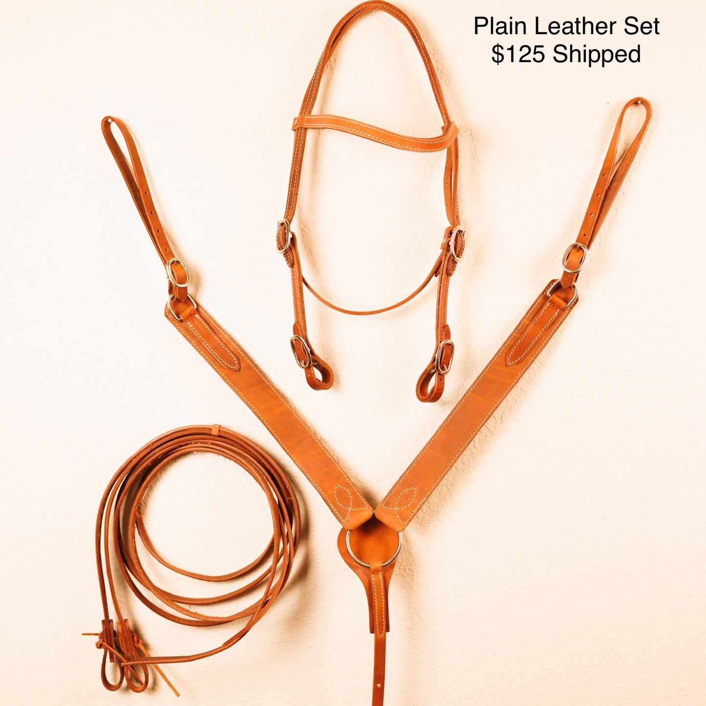 Plain Leather Tack Set