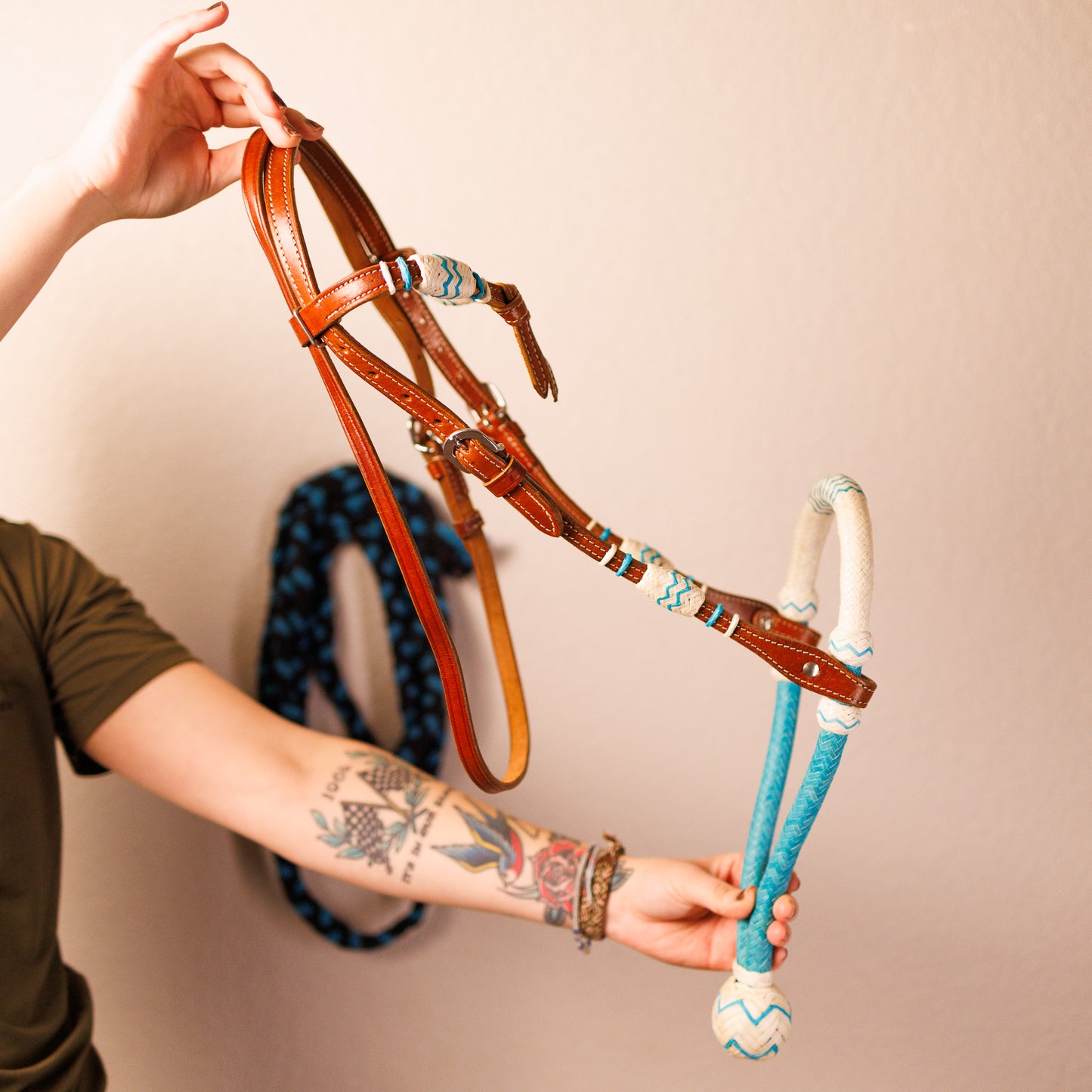 Teal Bosal w/ Reins