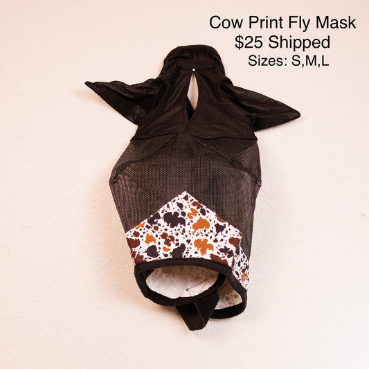 Cow Print Fly Mask