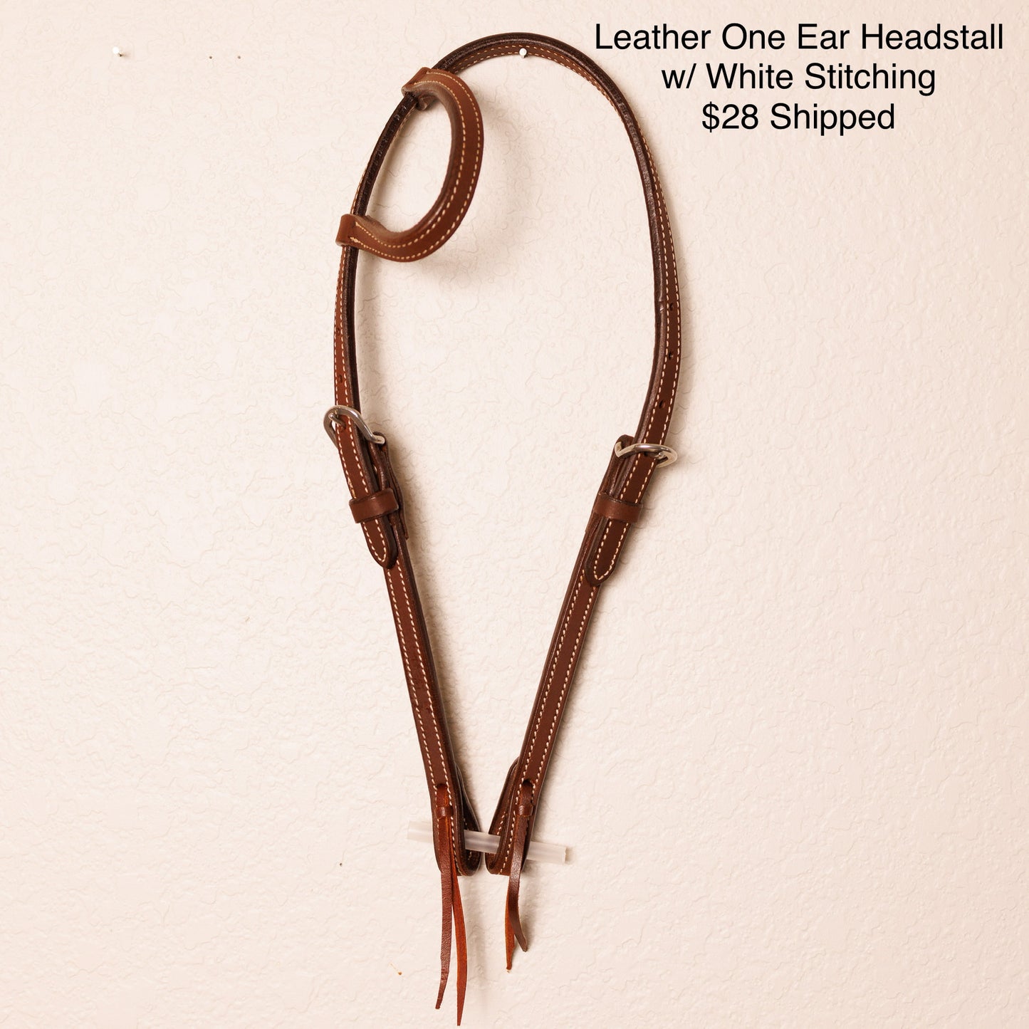 Leather One Ear w/ White Stitching