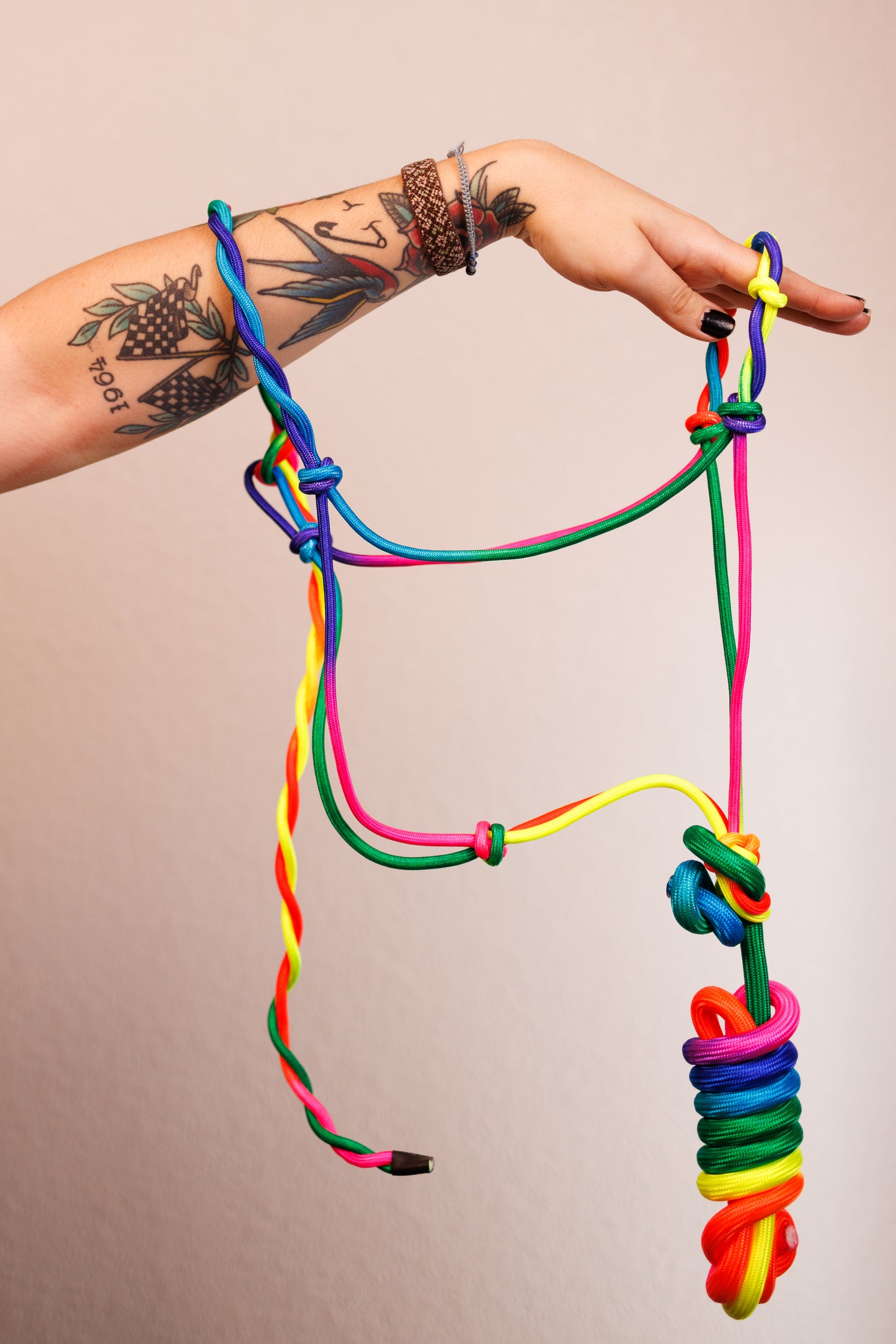 Rainbow Rope Halter w/ Lead